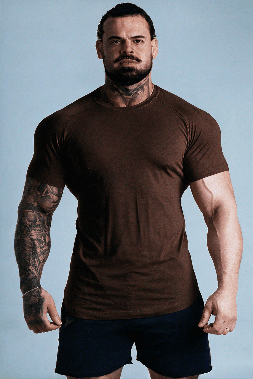 CAMISETA RAGLAN BASIC MARROM