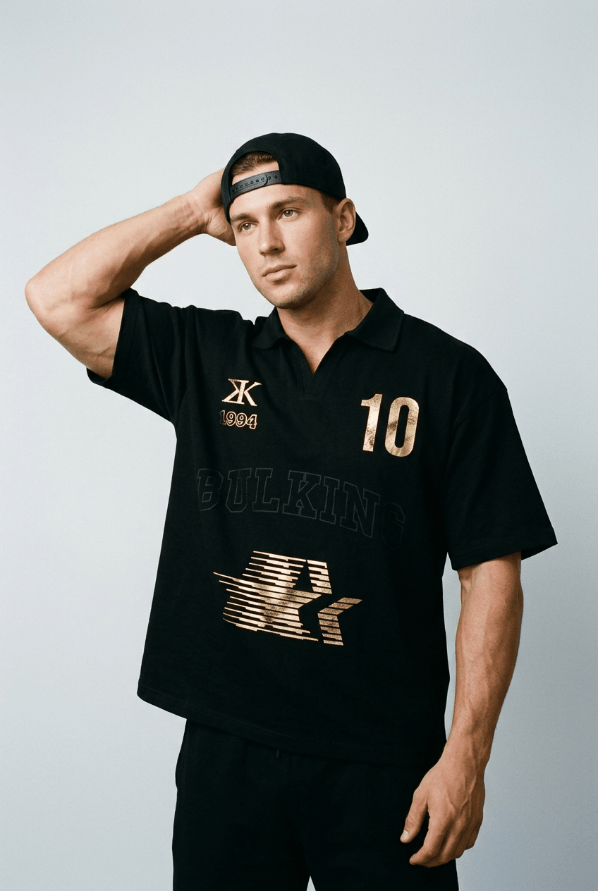 CAMISA POLO OVERSIZED BR STARS PRETA