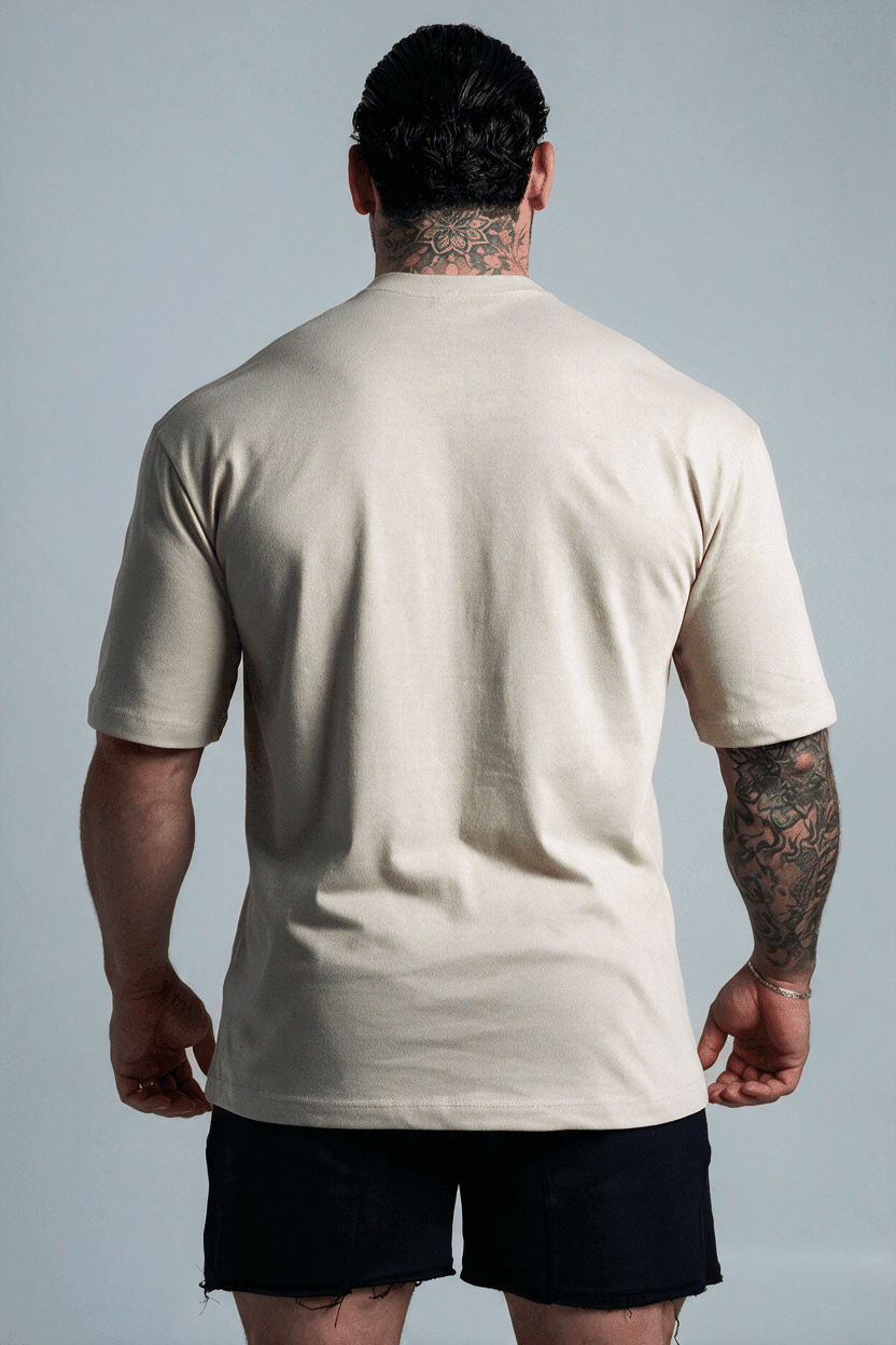 CAMISETA OVERSIZED BASIC BEGE