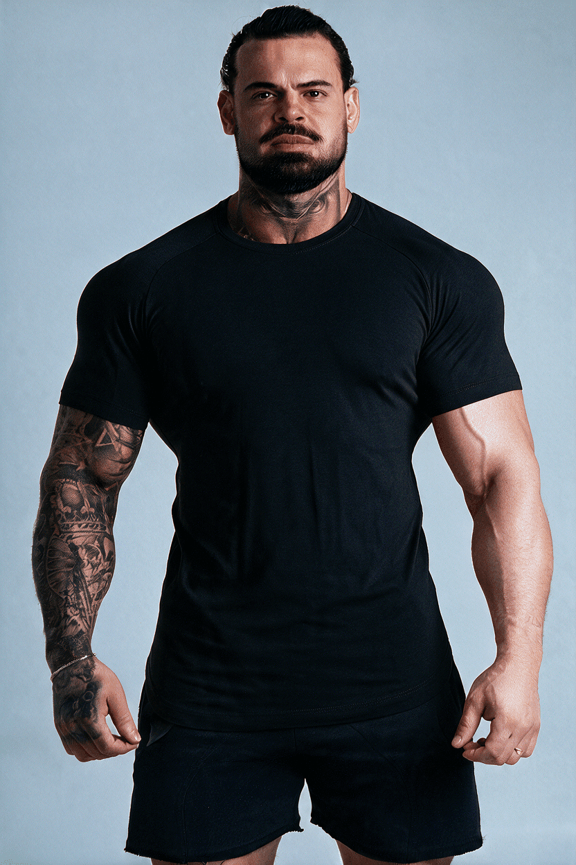 CAMISETA RAGLAN BASIC PRETA